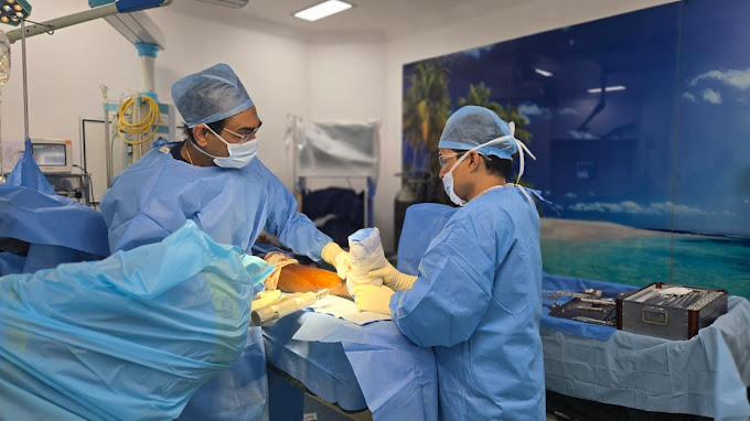 Dr. Girish Gupta with medical equipment